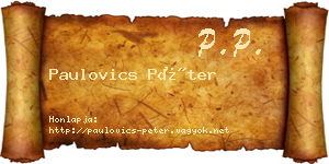 Paulovics Péter névjegykártya